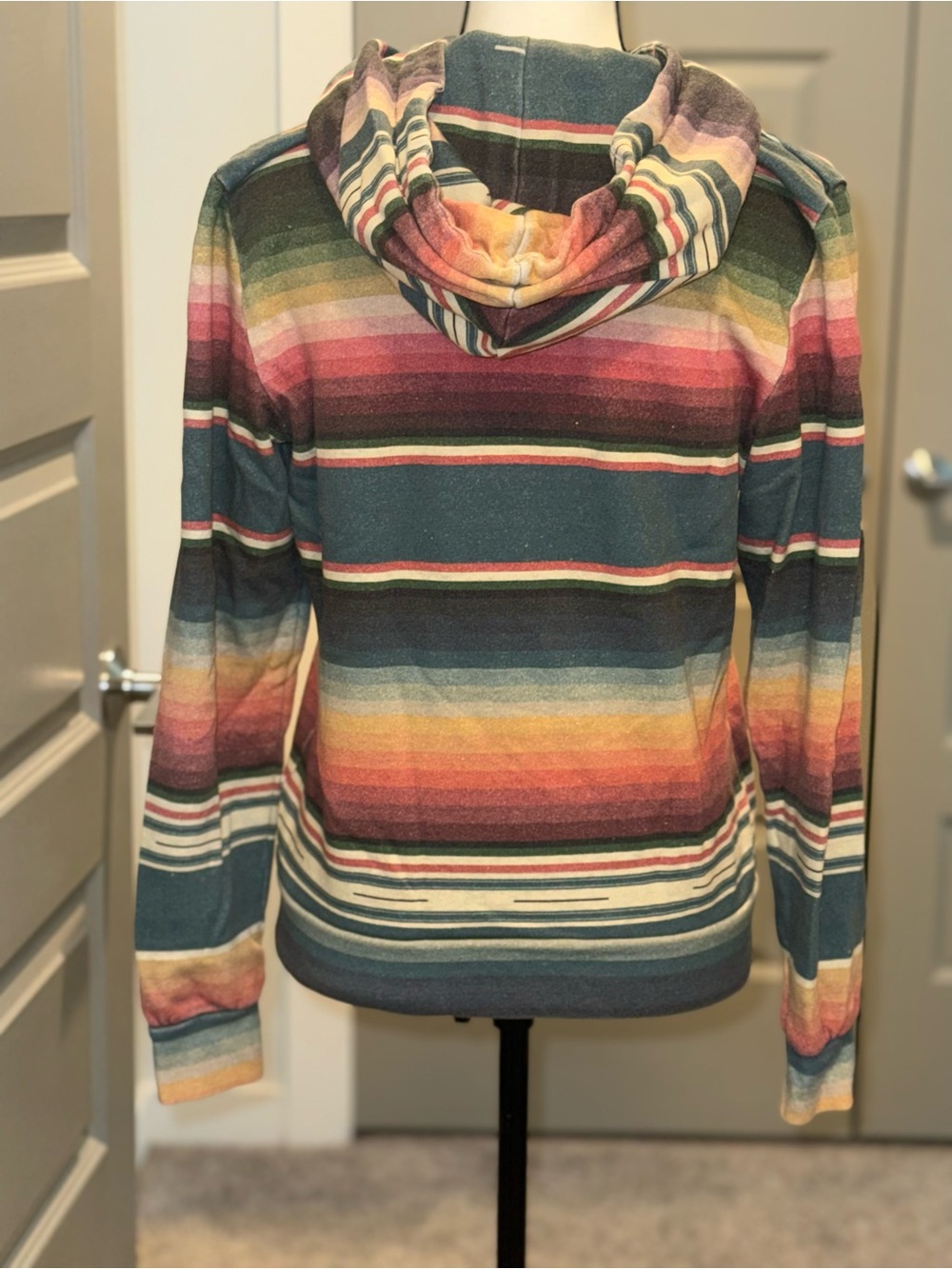 Aviator Nation Multicolor Striped Zip Hoodie with Bolt Logo - Picture 2 of 4